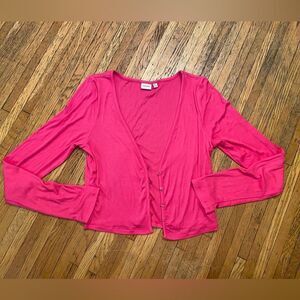 Sunday Best Aritzia hot pink lightweight ribbed cardigan